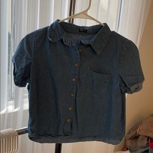 brandy Melville denim cropped shirt